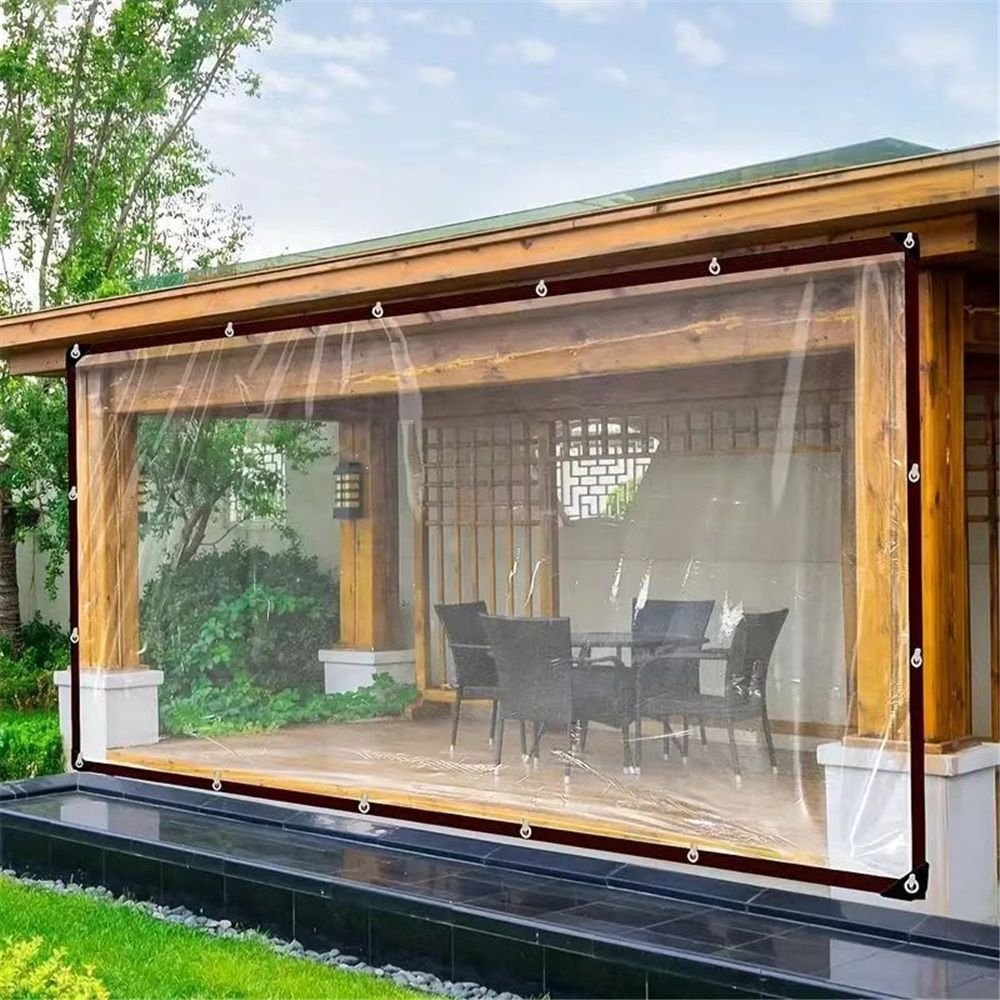 Tarps Heavy Duty Waterproof - 8.2x10FT Clear Vinyl Tarp with Grommets - Greenhouse Plastic Sheeting for Garden, Transparent Poly Tarpaulin - Snowproof Plant Cover for Patio Porch Camping - Image 2