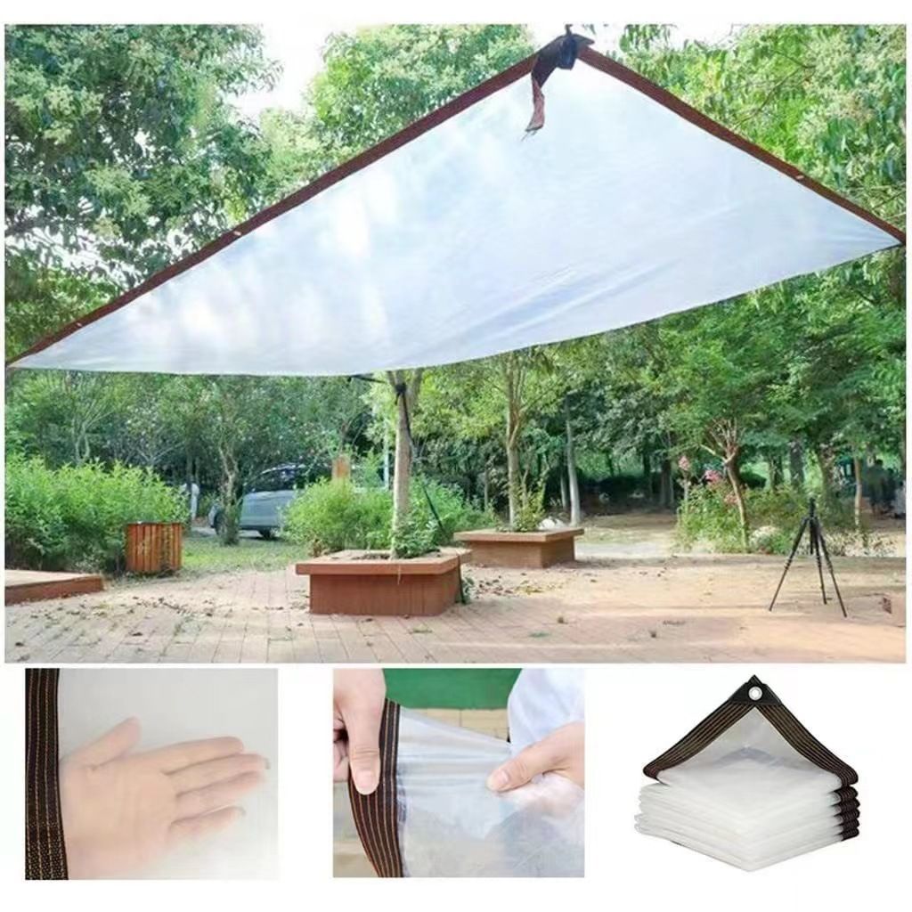Tarps Heavy Duty Waterproof - 8.2x10FT Clear Vinyl Tarp with Grommets - Greenhouse Plastic Sheeting for Garden, Transparent Poly Tarpaulin - Snowproof Plant Cover for Patio Porch Camping - Image 3