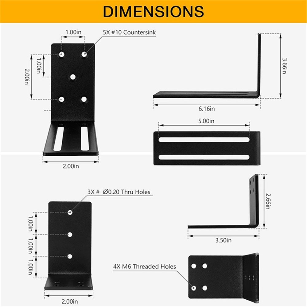 Adjustable Barricade Brackets (2pcs) - Drop Open Bar Holder for Security Door Reinforcement Steel U Bracket for Outswing and Inswing Doors or Gates - Image 3