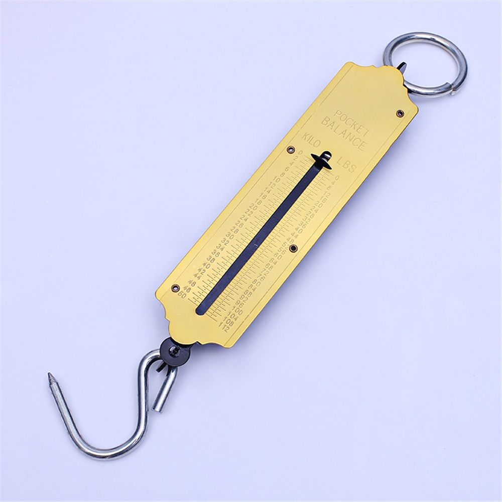 Pocket Spring Balance | max. 50 kg Fishing Scale with Hook Portable Mechanical Luggage Scale Weight Scale Auto-Off Function for Household, Shops, Luggage, Travel, Fishing, Outdoors - Image 1