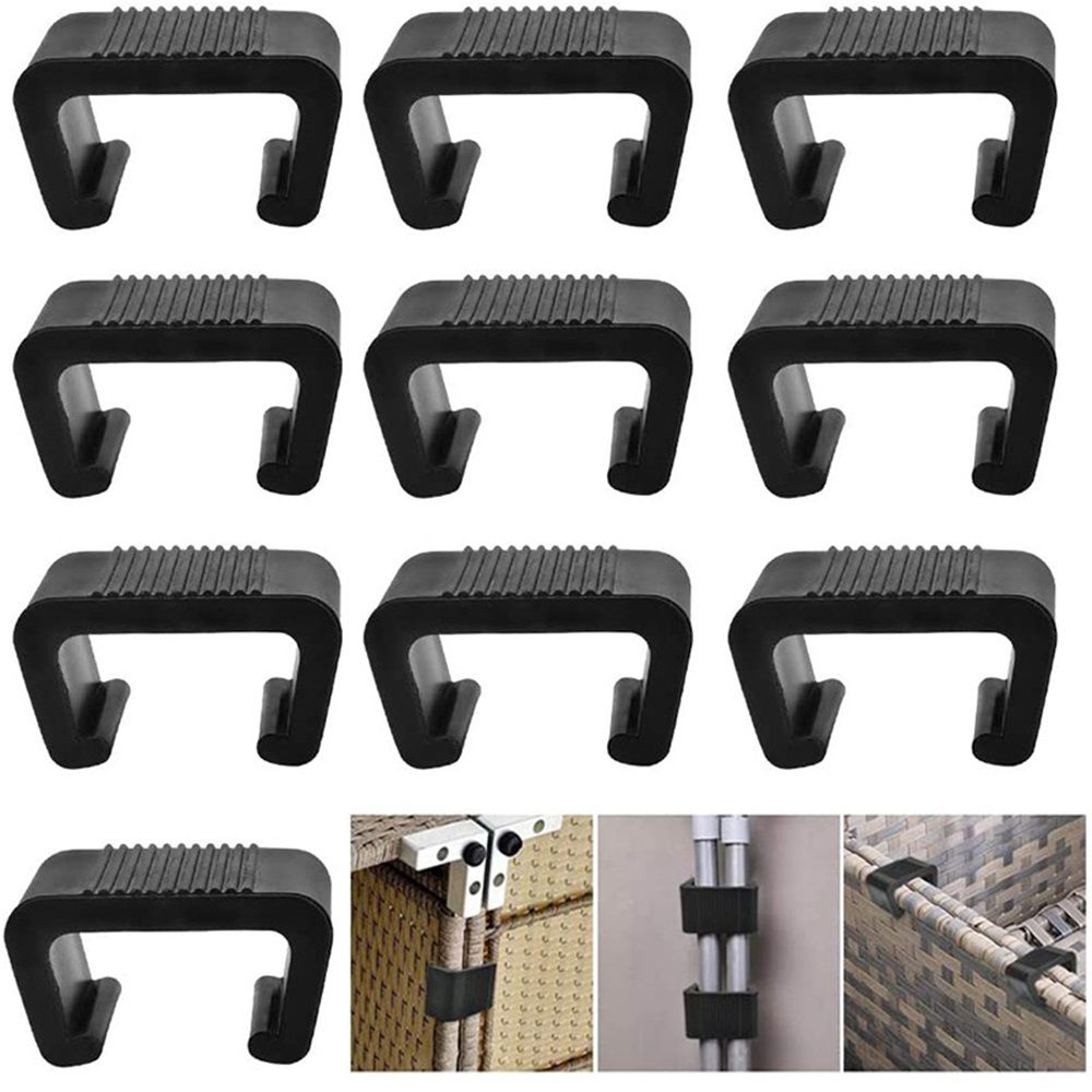 10 Pack Outdoor Patio Rattan Furniture Clips, Patio Wicker Rattan Sectional Modular Sofa Chair Connector Fasteners. (2.05 inch M) - Image 1