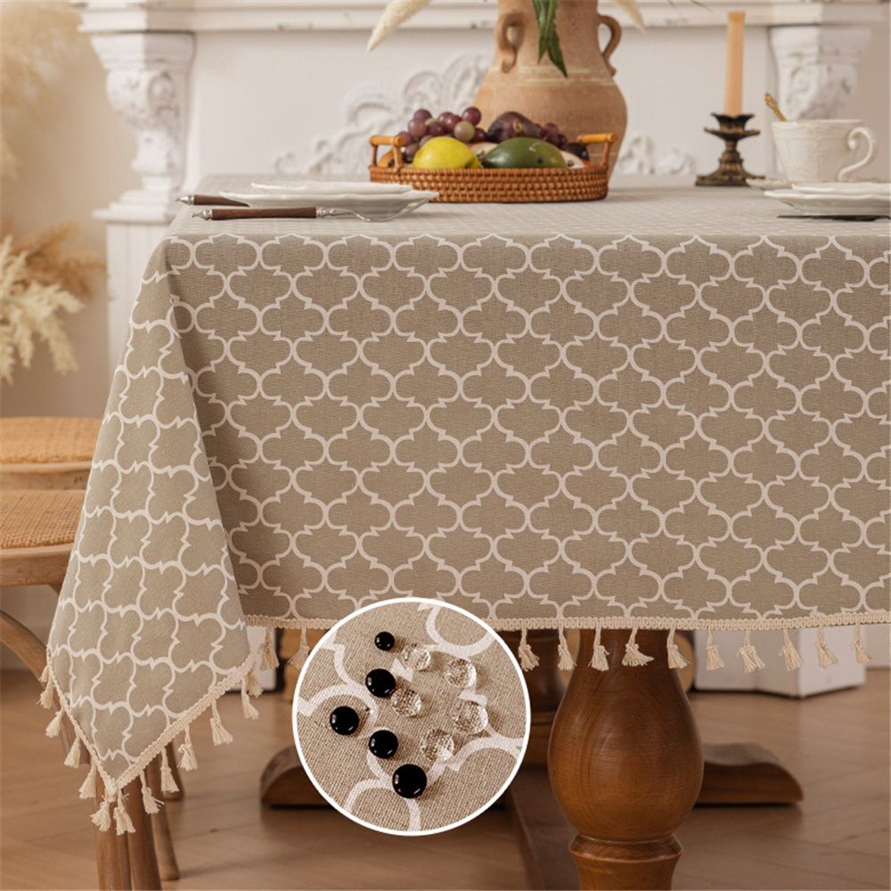 Rectangle Table Cloth, Waterproof Tablecloths with Backing for Rectangle Tables, Wipeable Spillproof Plastic Tablecloth for Dining, Camping, Indoor and Outdoor (140*200cm) - Image 2