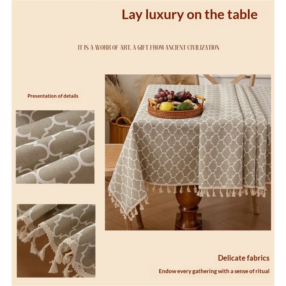 Rectangle Table Cloth, Waterproof Tablecloths with Backing for Rectangle Tables, Wipeable Spillproof Plastic Tablecloth for Dining, Camping, Indoor and Outdoor (140*200cm) - Image 5