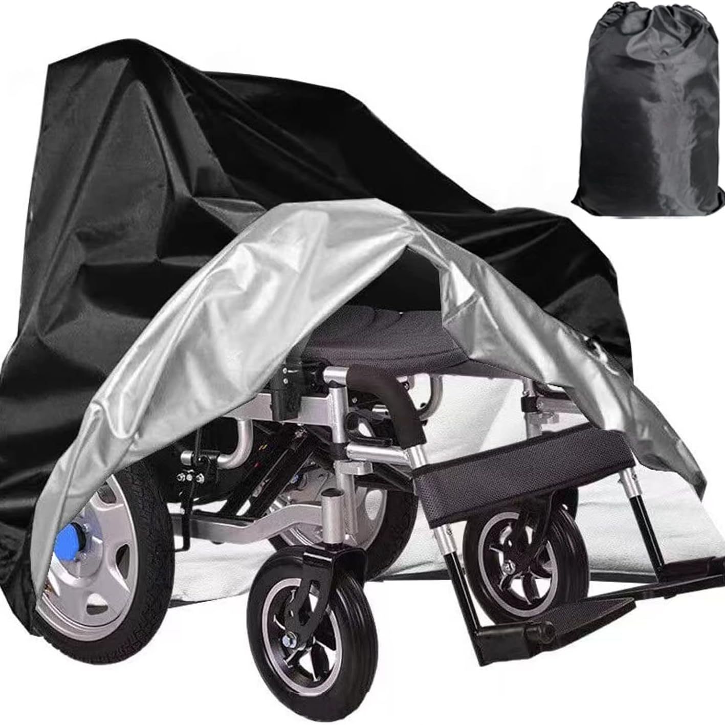 Wheelchair Cover,Electric Wheelchair Cover,Wheelchair Cover for Storage,Waterproof Mobility Scooter Cover, Protector from Dust Dirt Snow Rain Sun Rays,Rolling Walker Cover ,Indoor use (M) - Image 1