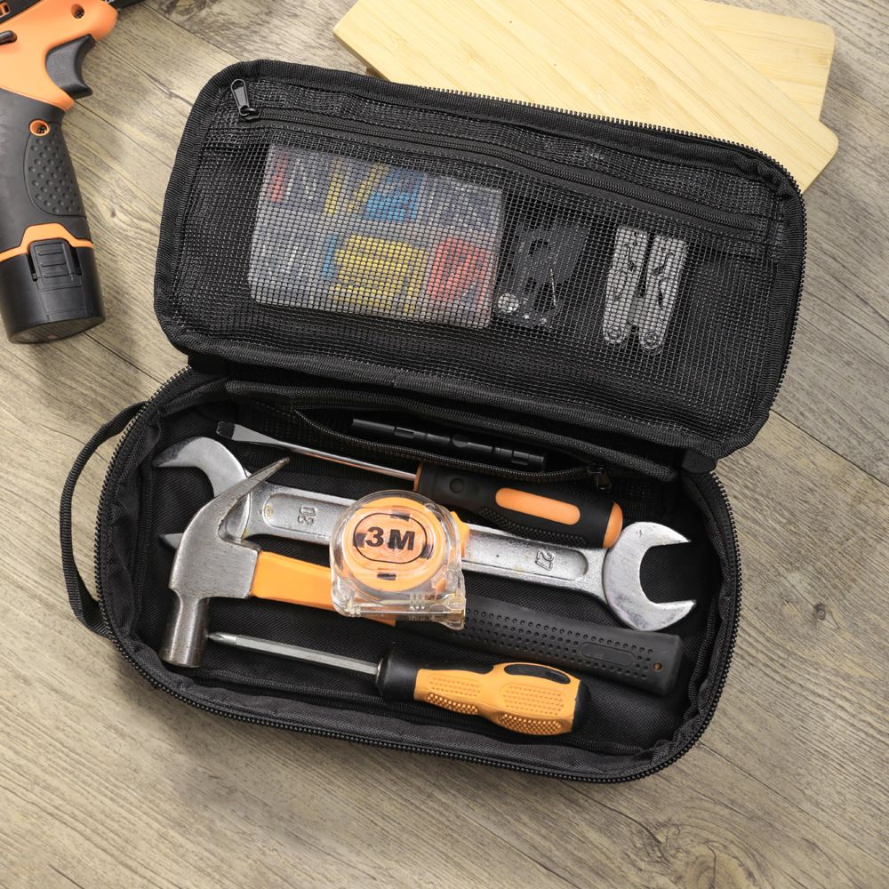 Portable Small Tool Bag, Heavy Duty Tool Pouch Bag, Durable Multiple Pockets Tool Hand Bag for Electricians, Carpenters, HVAC Technicians（Does not include tools） - Image 4