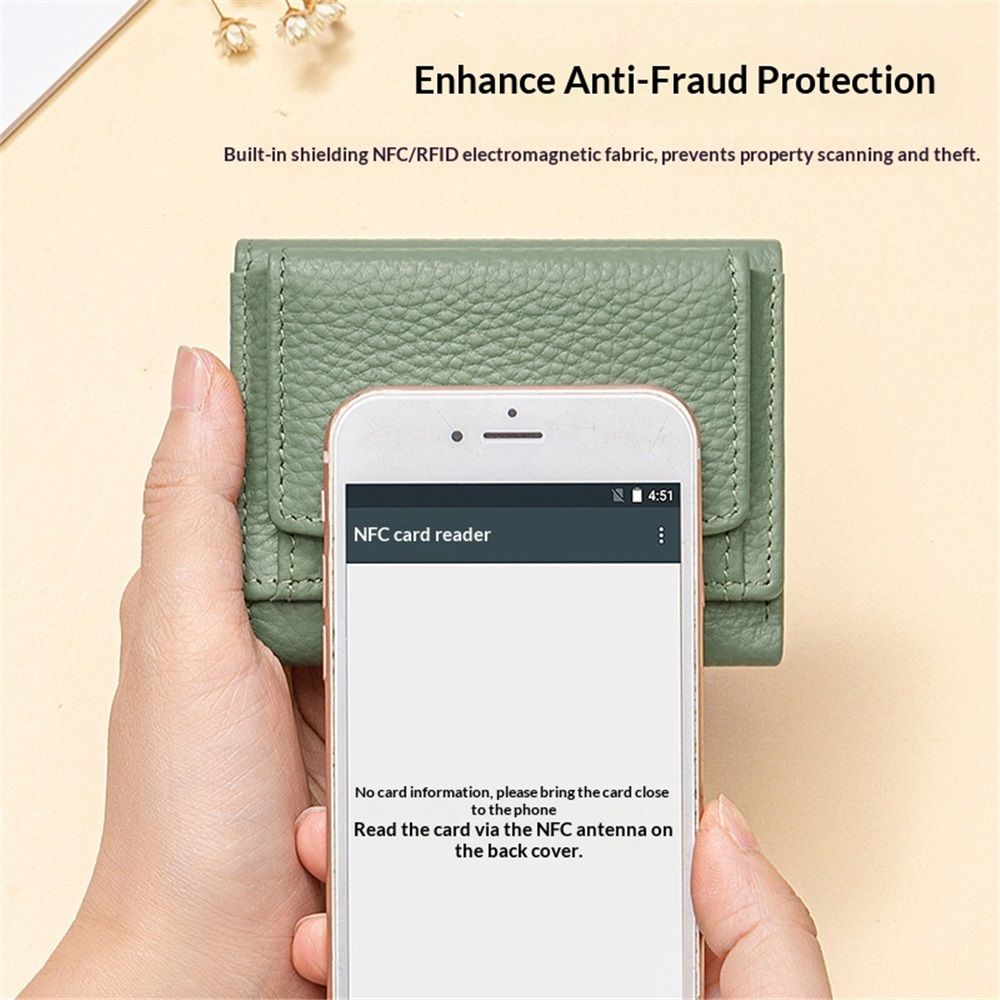 Small Leather Wallet for Women with Coin Pouch Compact Trifold Mini Pocket Wallet with Cash Slot and Card Holders Great for Daily or Travel (Green) - Image 5