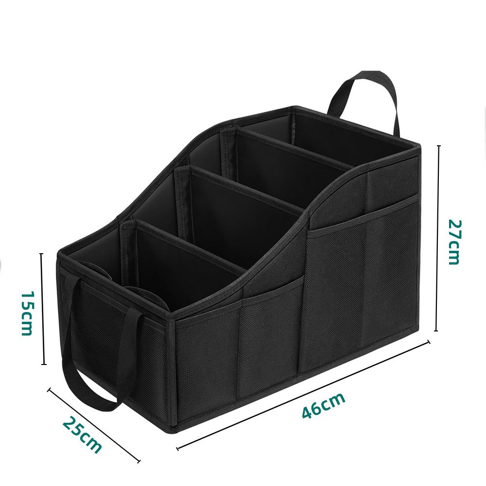Car Seat Organizer Backseat Car Organizer with 4 Compartments, 4 Cup Holders and 7 Mesh Pockets for Front and Rear Seat, Black - Image 4