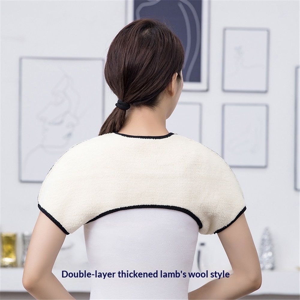 Winter Thermal faux lamb fur Lining Shoulder Warmer Elderly Men Women Wearable Shoulder Wrap Shawl Coldproof Shoulder Cover（L） - Image 3