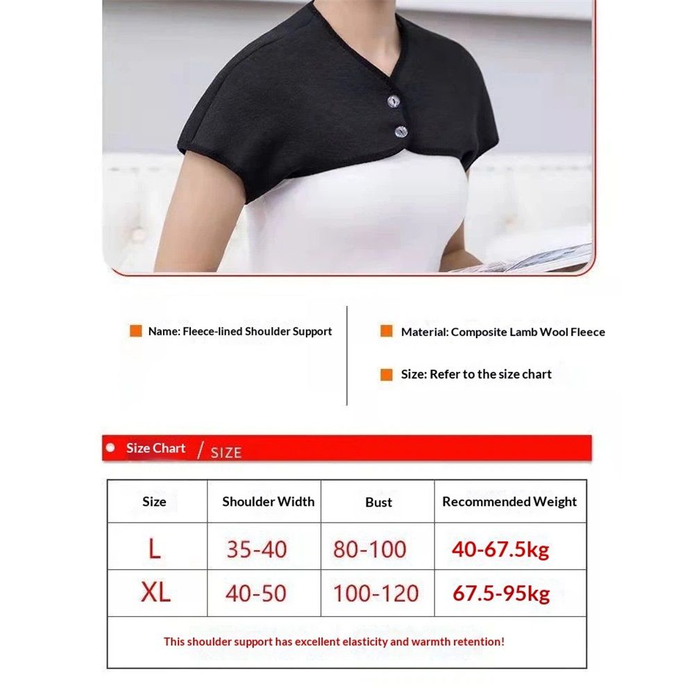 Winter Thermal faux lamb fur Lining Shoulder Warmer Elderly Men Women Wearable Shoulder Wrap Shawl Coldproof Shoulder Cover（L） - Image 5