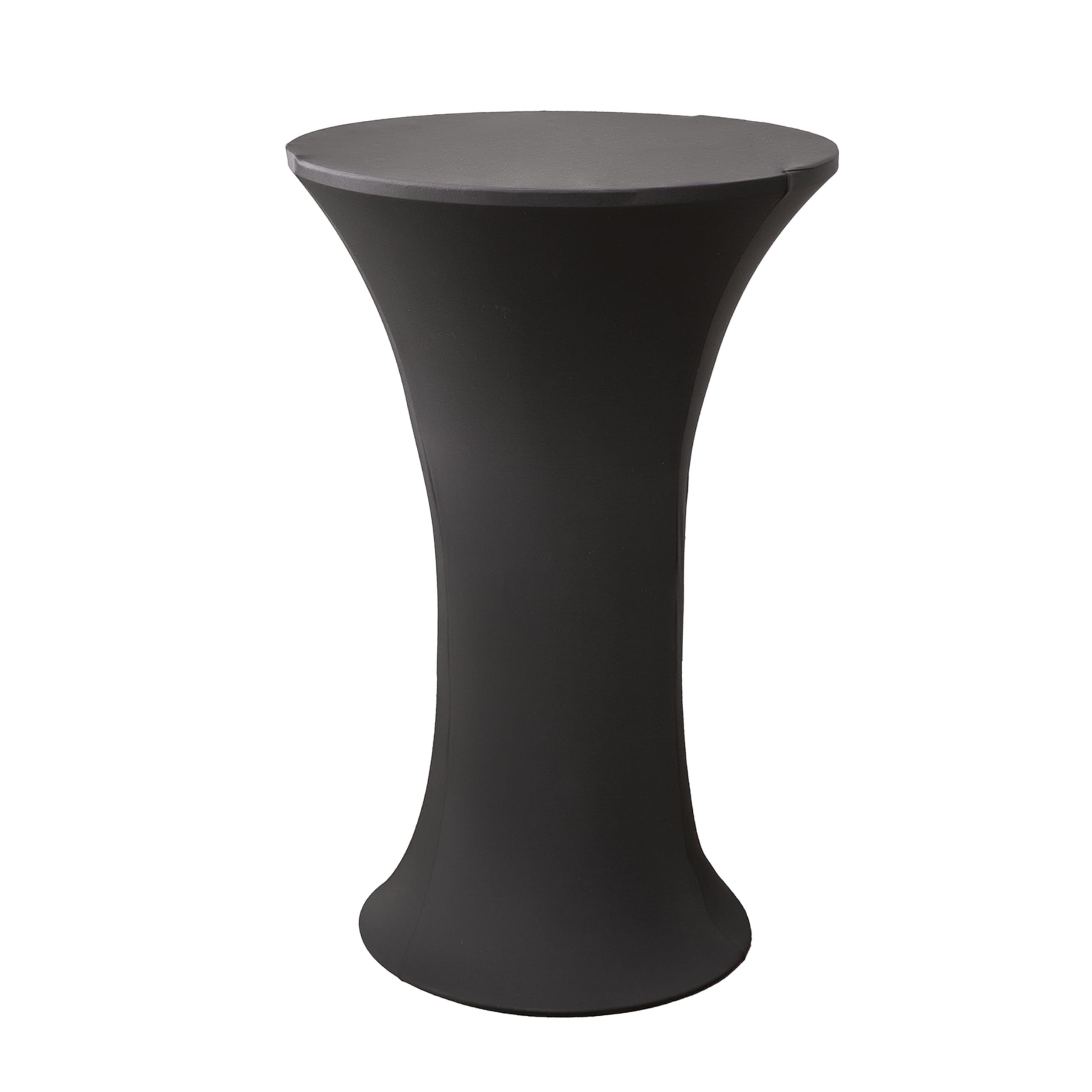 24x43 Inch Black Cocktail Table Cloth Fitted Round Bar Table Stretch Highboy Cocktail Table Covers for Banquet Outdoor Party Wedding Bar Round Bottom Black - Image 1