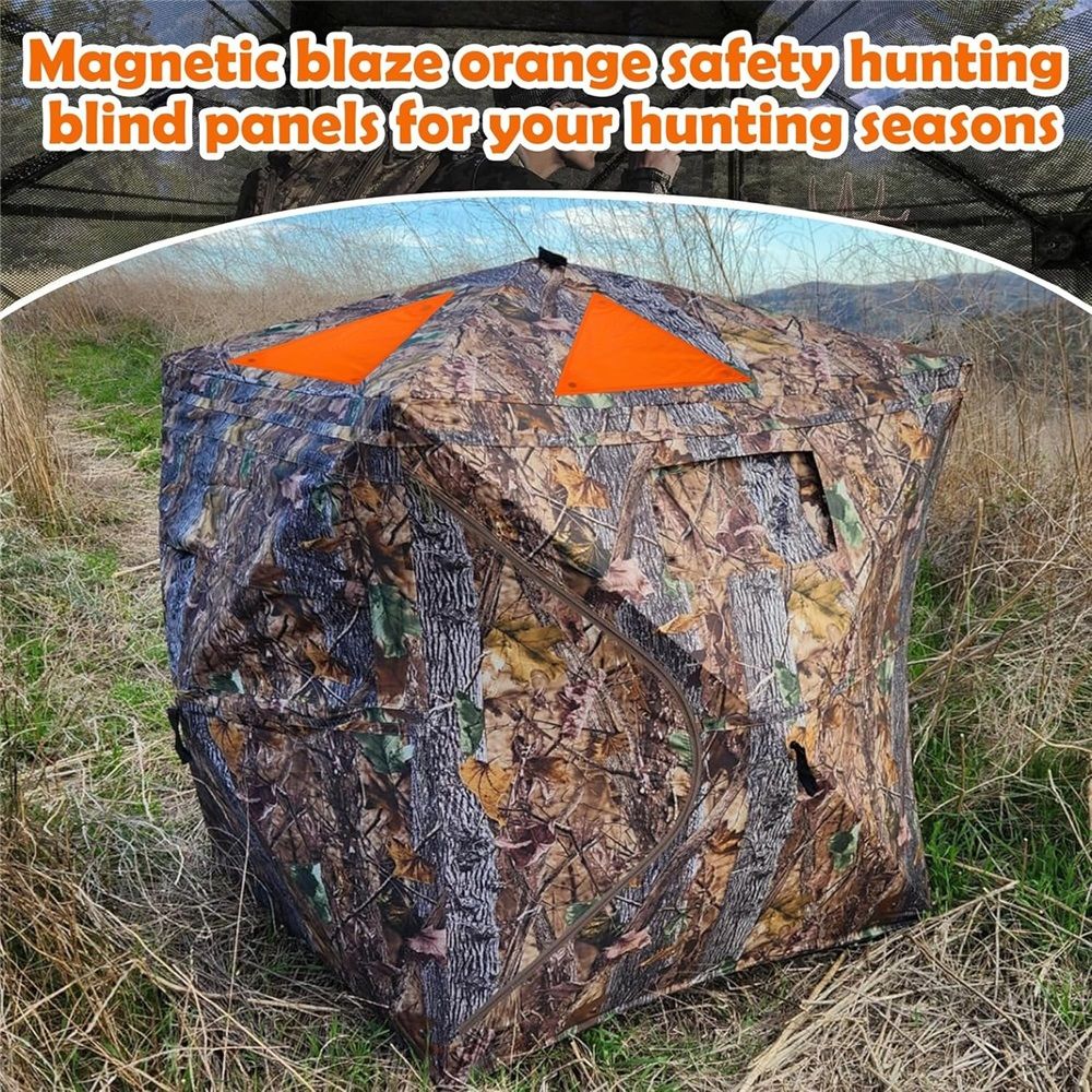 Set of 4 Safety Hunting Blind Panel Set – Magnetic Signal Panel with 12 Buttons & Storage Bag,Portable Blind Cover for Ground Blind Tree Stand - Image 3