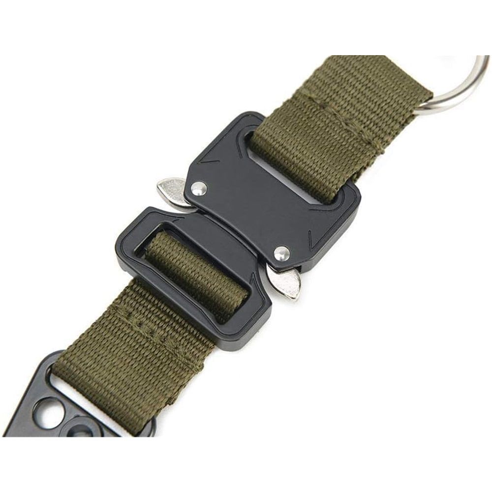 2 pack Keychain for Men with Quick Release Buckle Gear Clips with Clip and Stainless Steel Ring（green） - Image 2