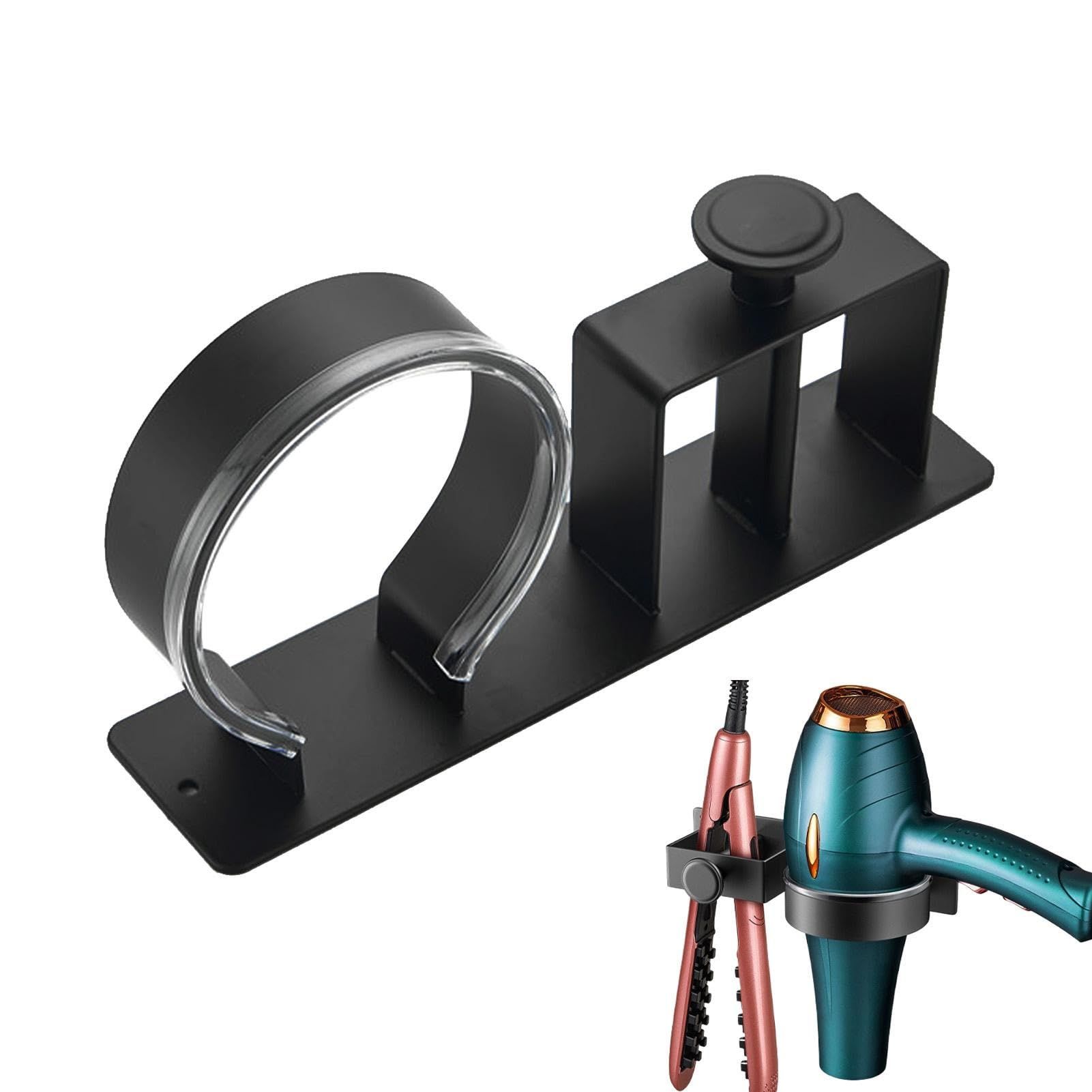 Hairdryer Holder Wall Mounted Hair Straightener Holder, Blow Dryer Holder, aluminum alloy Hair Tool Organizer for Straighteners, Hair Dryer, Brush, Curling Iron - Image 4