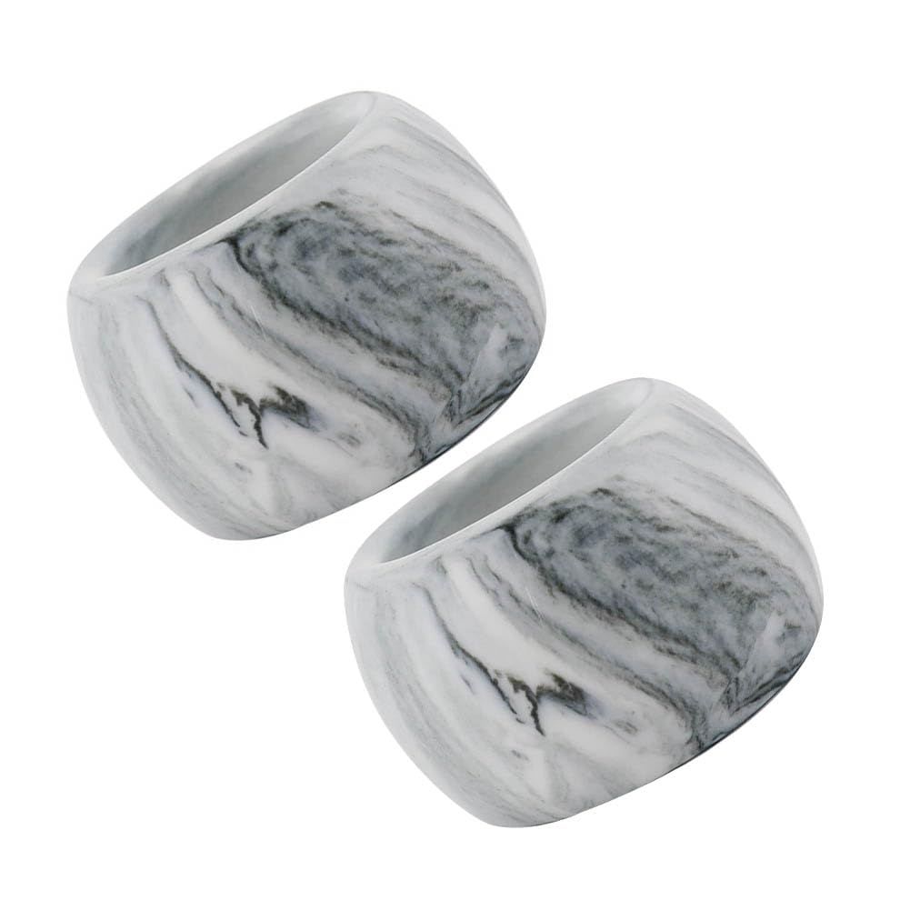 Small Ceramic Electric Toothbrush Holder Stand for Bathroom Vanity Countertop,Set of 2,Grey & White（6*4cm） - Image 1