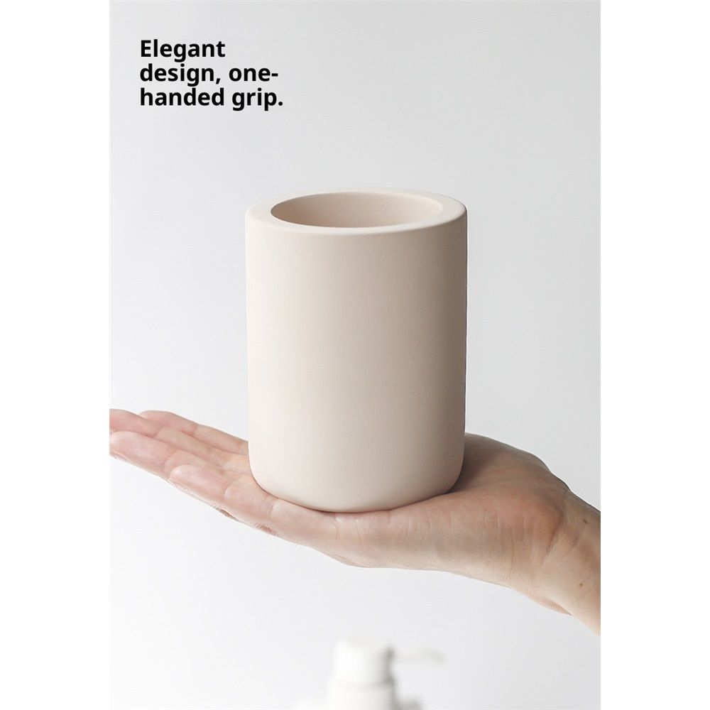 Drying Stone Toothbrush Holder, Diatomite Toothbrush Holders for Bathroom, Quick Drying Electric Toothbrush & Toothpaste Holder Cup, Diatomaceous Earth Bathroom Sink Organizer (beige) - Image 2