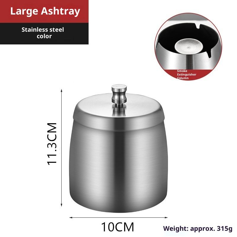 Outdoor Ashtray with Lid for Cigarettes,Stainless Steel Windproof/Rainproof Heavy Hidden Ashtray for Outside Patio Home Table Decor - Image 5