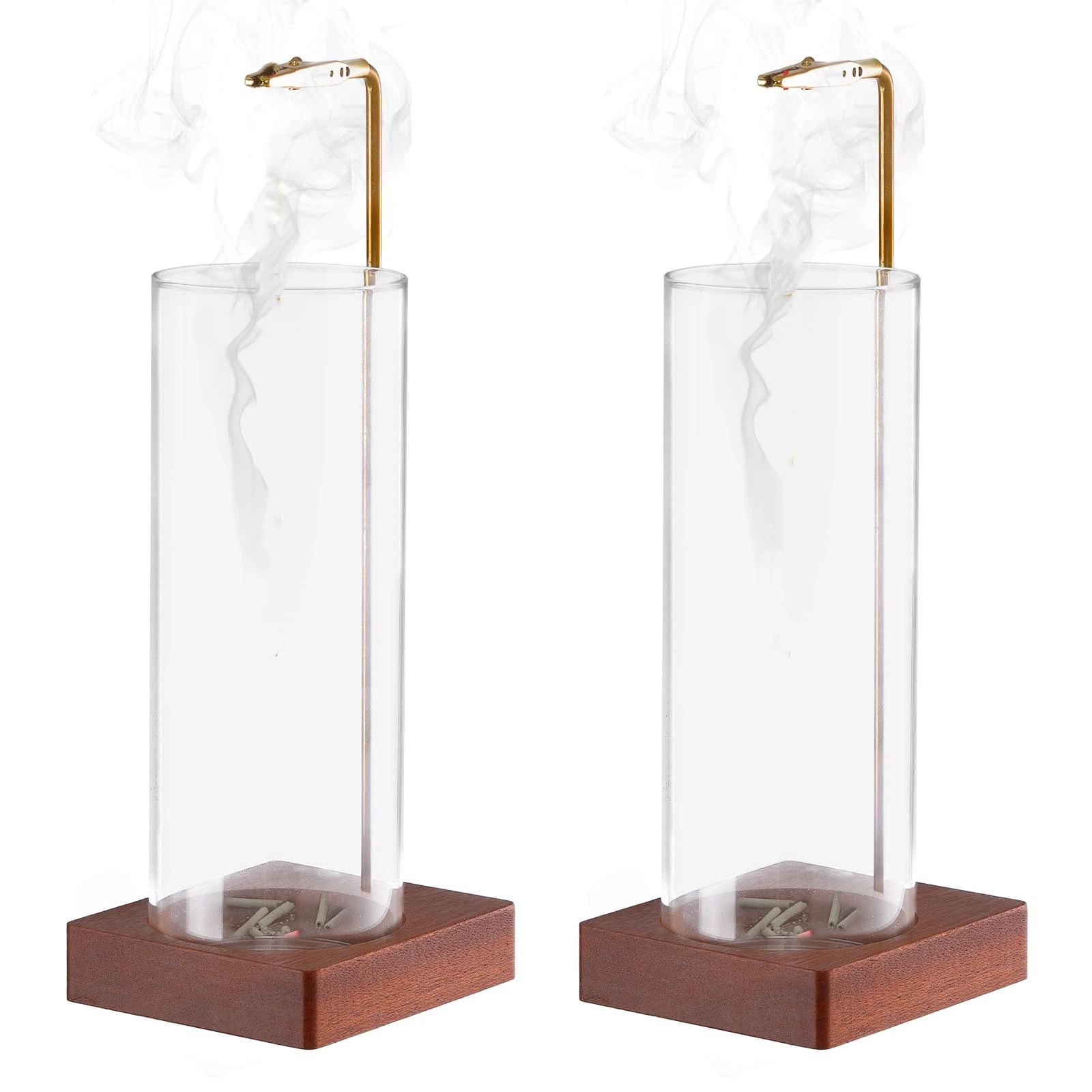 2 Pack Incense Holder for Sticks, Insence-Stick Holder Ash Catcher with Removable Glass [Anti-Ash Flying], Mess-Free Incense Burner, Perfect for Meditation Yoga Relaxation, Home Decor - Image 1