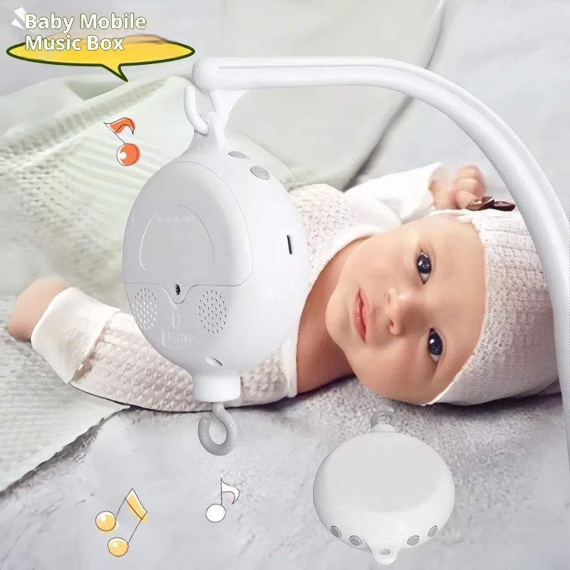 Baby Crib Mobile Motor, Rechargeable - Operated Music Box with Connectivity, Spinner Crib Mobile（white） - Image 3