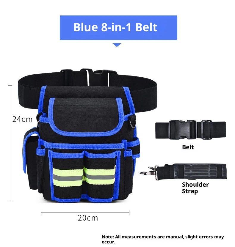 Tool Belt,600D Water-draining Oxford Cloth Tool Belts for Men,Electrician Tool Belt Widely Applied to Repairmen,Electrician,Carpenter,Construction (8 pockets) - Image 2