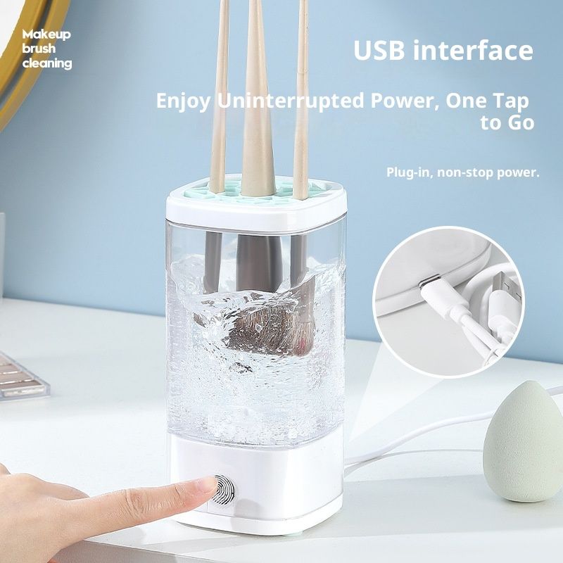 Electric Makeup Brush Cleaner, Multi-Functional Cosmetic Brush Cleaner, Portable Automatic Makeup Brush Cleaning Solution With Dryer-Holder, Charger, USB-C cable, Beauty Gift for Women - Image 2