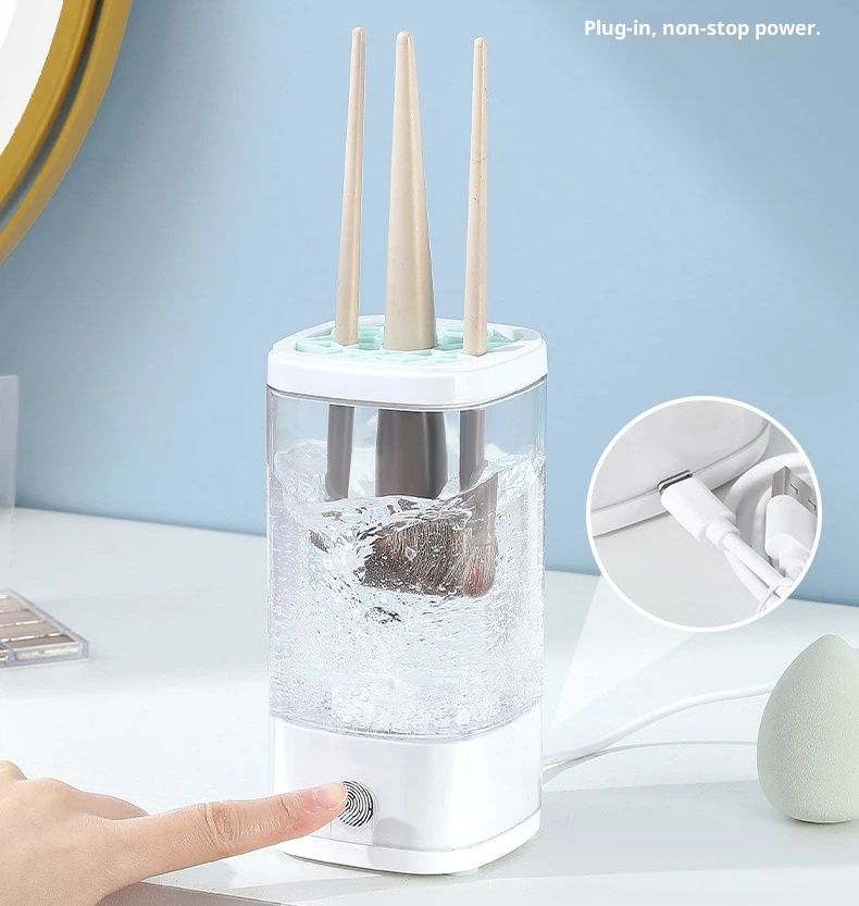 Electric Makeup Brush Cleaner, Multi-Functional Cosmetic Brush Cleaner, Portable Automatic Makeup Brush Cleaning Solution With Dryer-Holder, Charger, USB-C cable, Beauty Gift for Women - Image 4