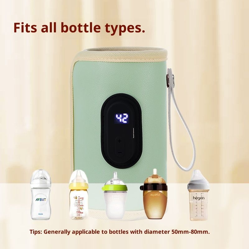 USB Baby Bottle Warmer with LCD Screen, Heating,Temperature, Portable Milk Bottle Heater for Travel, Car, Plane - Image 2