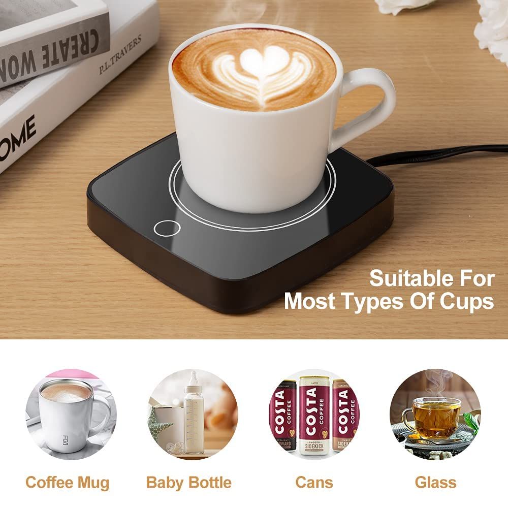 Coffee Cup Warmer for Desk, Smart Coffee Mug Warmer for Desk Home Office Use with 3 Temperature Setting, Beverage Warmer Candle Warmer for Tea, Water, Milk, Coffee Mug Warmer,（black） - Image 3