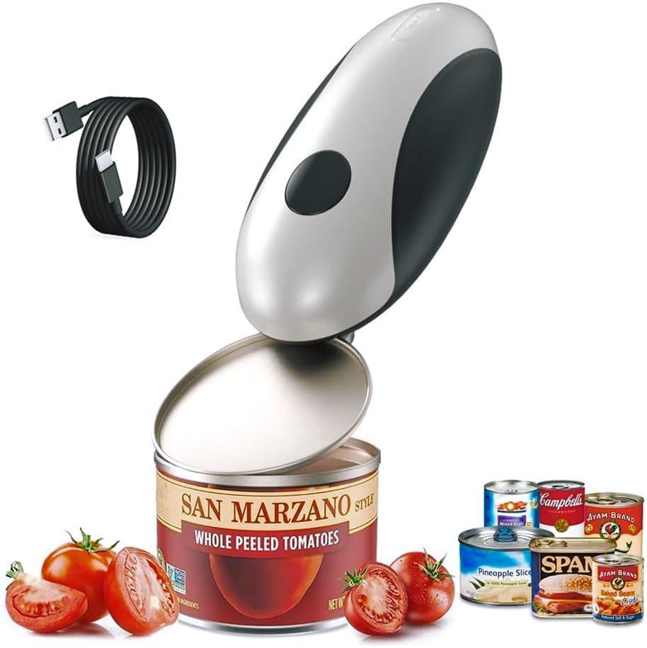 Electric Can Opener, Rechargeable Can Opener Electric Fits Most Can Sizes with Smooth Edge, USB-C Fast Charge Can Opener,One-Touch Automatic Can Openers for Seniors - Image 2