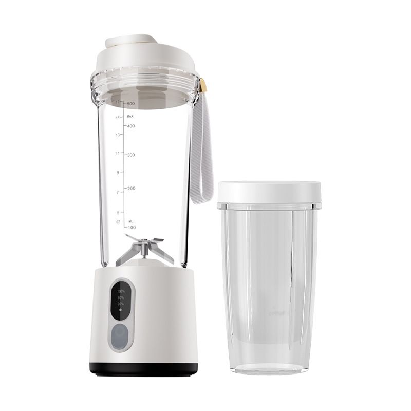 Portable Blender for Smoothies and Shakes, 2 Portable Blender Cups, 17.63 Cordless Personal Small Blender with Straw Brush&Lid, USB-C Rechargeable, Quiet Mini Travel Blender, White - Image 1
