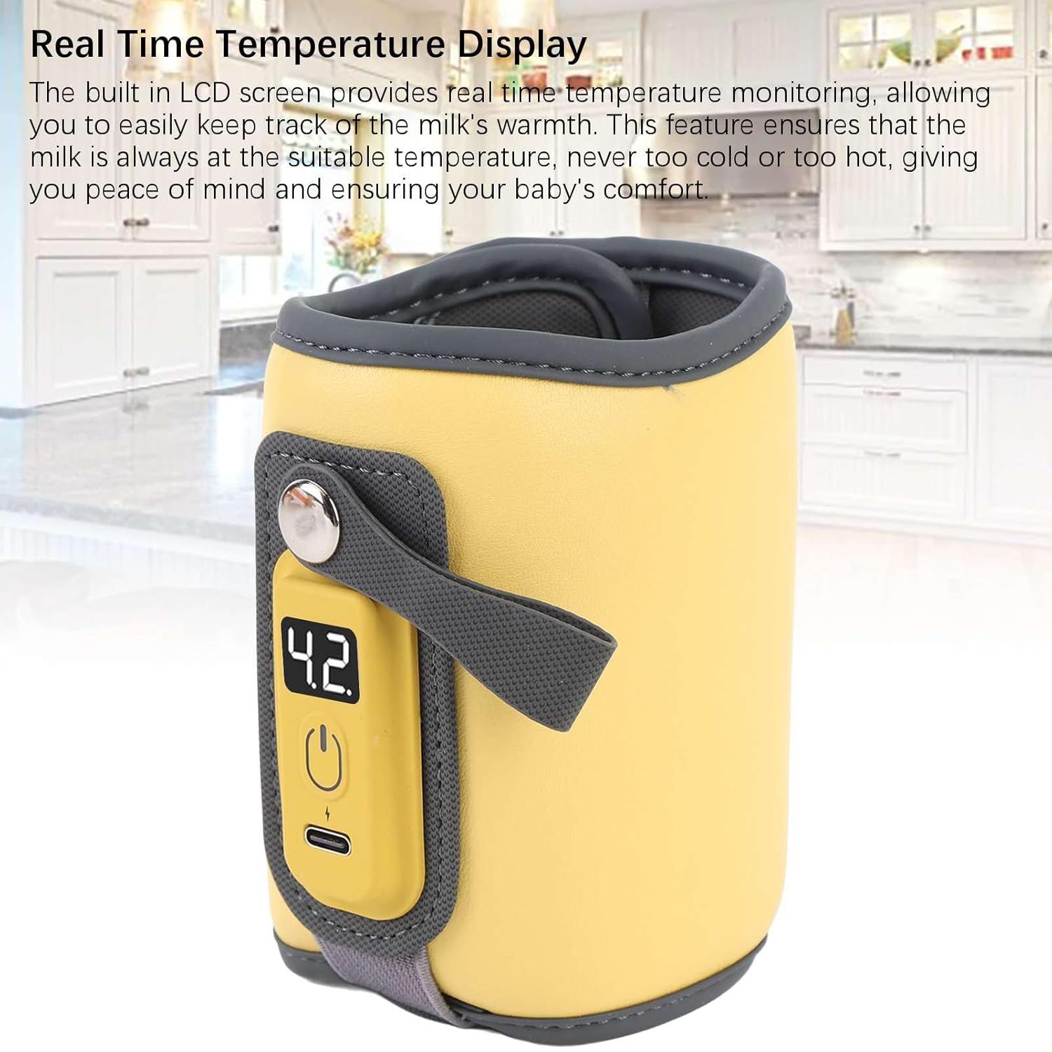 Bottle Warmer, Baby Milk Warmer with 5-Speed Temperature Control, Stable Constant Warming with LED Display, USB Powered with , Suitable for Home and Travel - Image 3