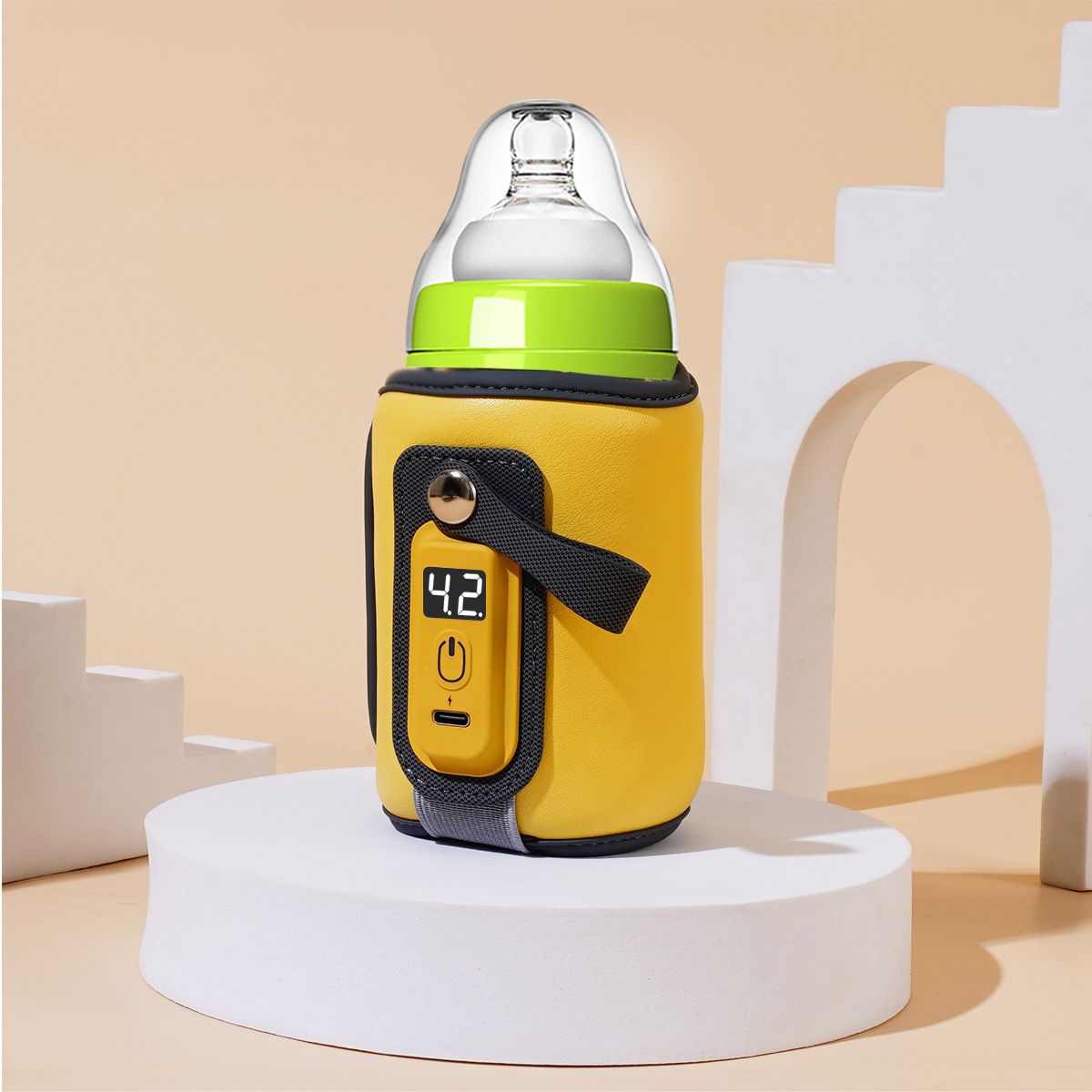 Bottle Warmer, Baby Milk Warmer with 5-Speed Temperature Control, Stable Constant Warming with LED Display, USB Powered with , Suitable for Home and Travel - Image 4
