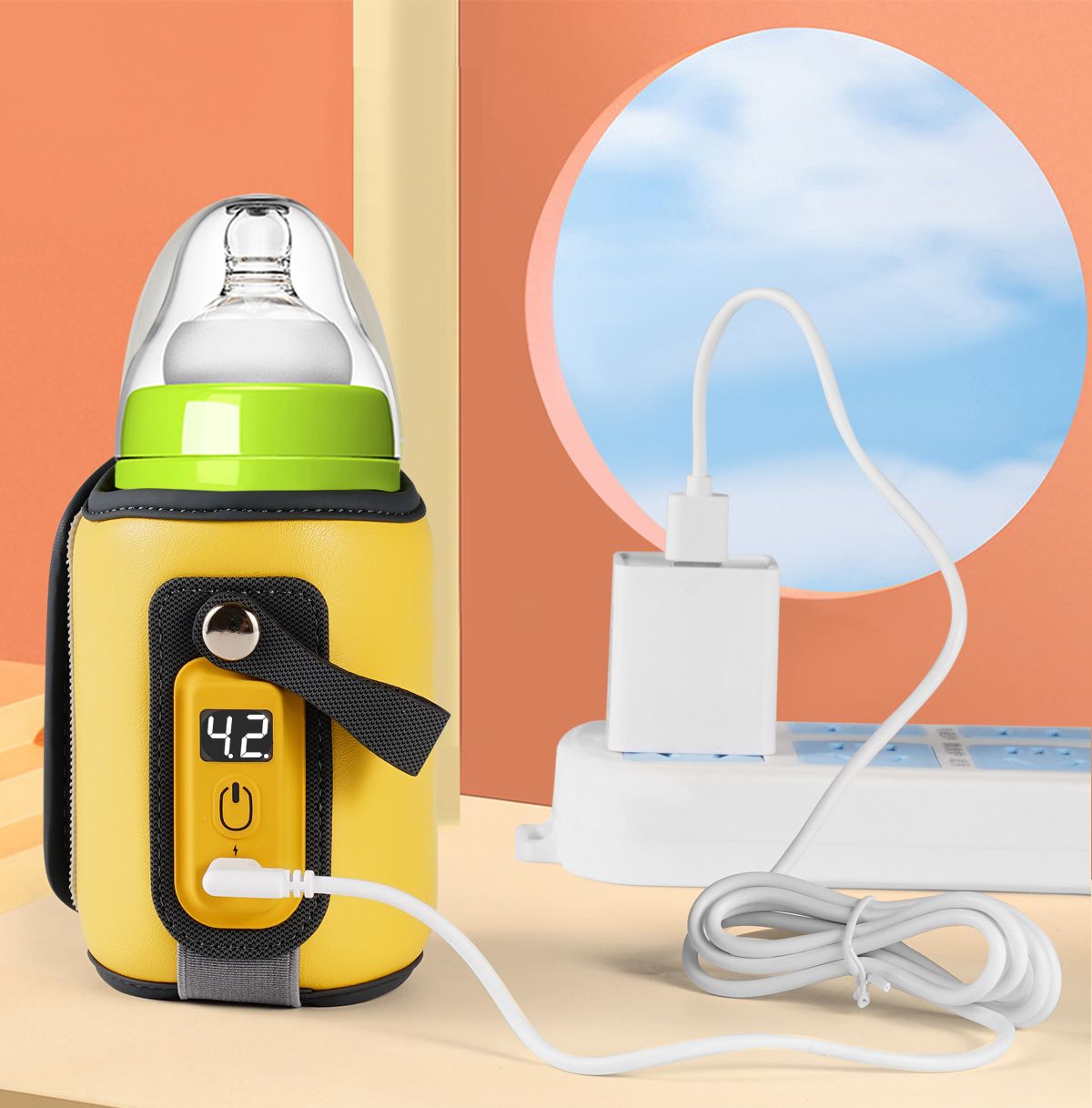 Bottle Warmer, Baby Milk Warmer with 5-Speed Temperature Control, Stable Constant Warming with LED Display, USB Powered with , Suitable for Home and Travel - Image 5