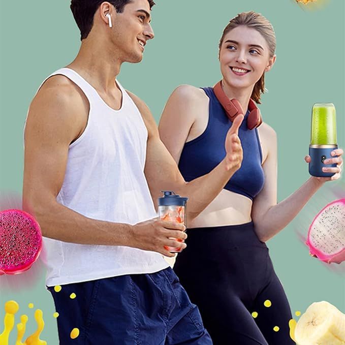 Portable Blender 14oz for Juices & Smoothies with 6 blades Puwerful performances Fusion Blender | USB Rechargeable, Lid, Cup included | Fit for travel and outdoor activities - Image 5