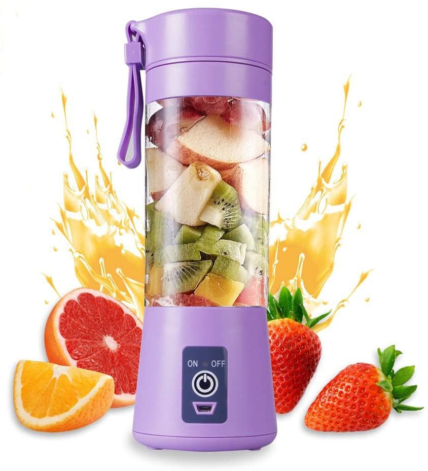 Portable 6 Blades in 3D Juicer Cup,Version Rechargeable Juice Blender Magnetic Secure Switch Electric Fruit Mixer for Superb Mixing 380ml - Image 1