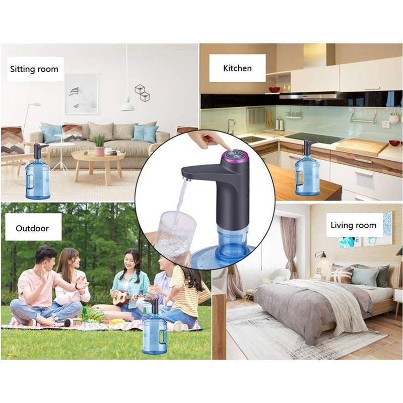 Portable Water Cooler Dispenser,Universal Water Dispenser for USB Charging Water Pump（black） - Image 3