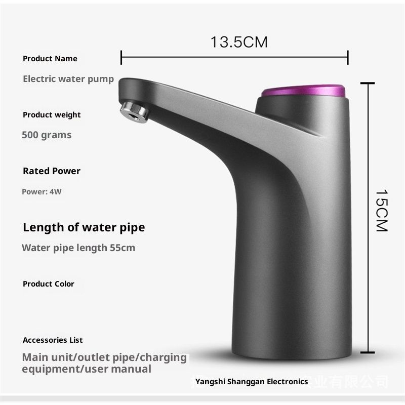 Portable Water Cooler Dispenser,Universal Water Dispenser for USB Charging Water Pump（black） - Image 5