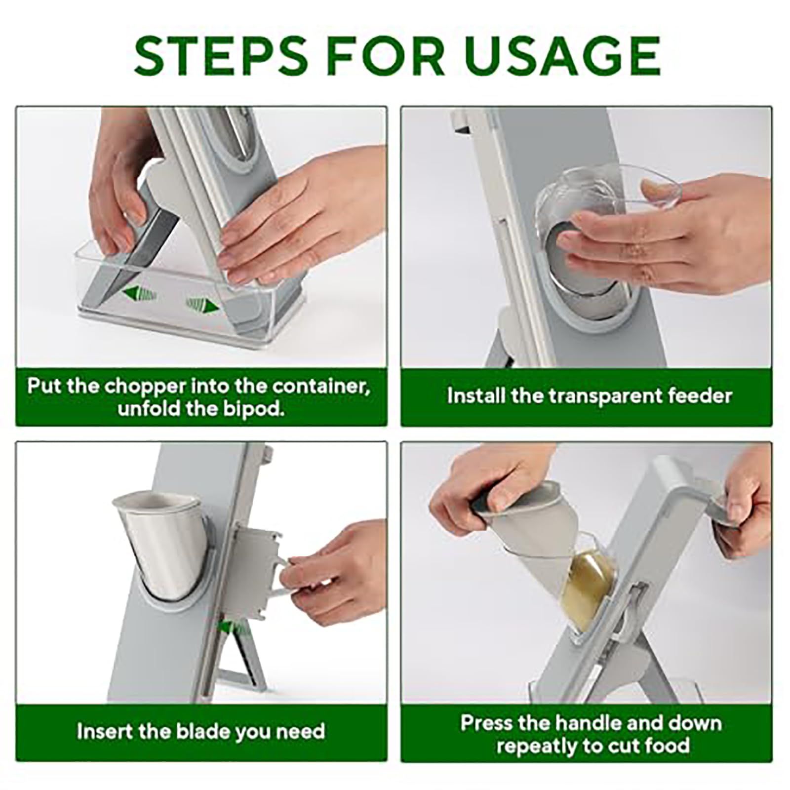 four-in-oneSlicer Safe Multifunctional Dicer Adjustable Commercial Slicer Machine Stainless Steel Chopper grey - Image 2