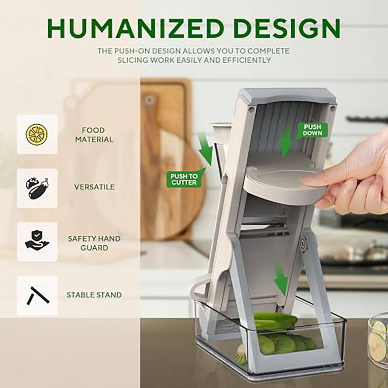 four-in-oneSlicer Safe Multifunctional Dicer Adjustable Commercial Slicer Machine Stainless Steel Chopper grey - Image 3