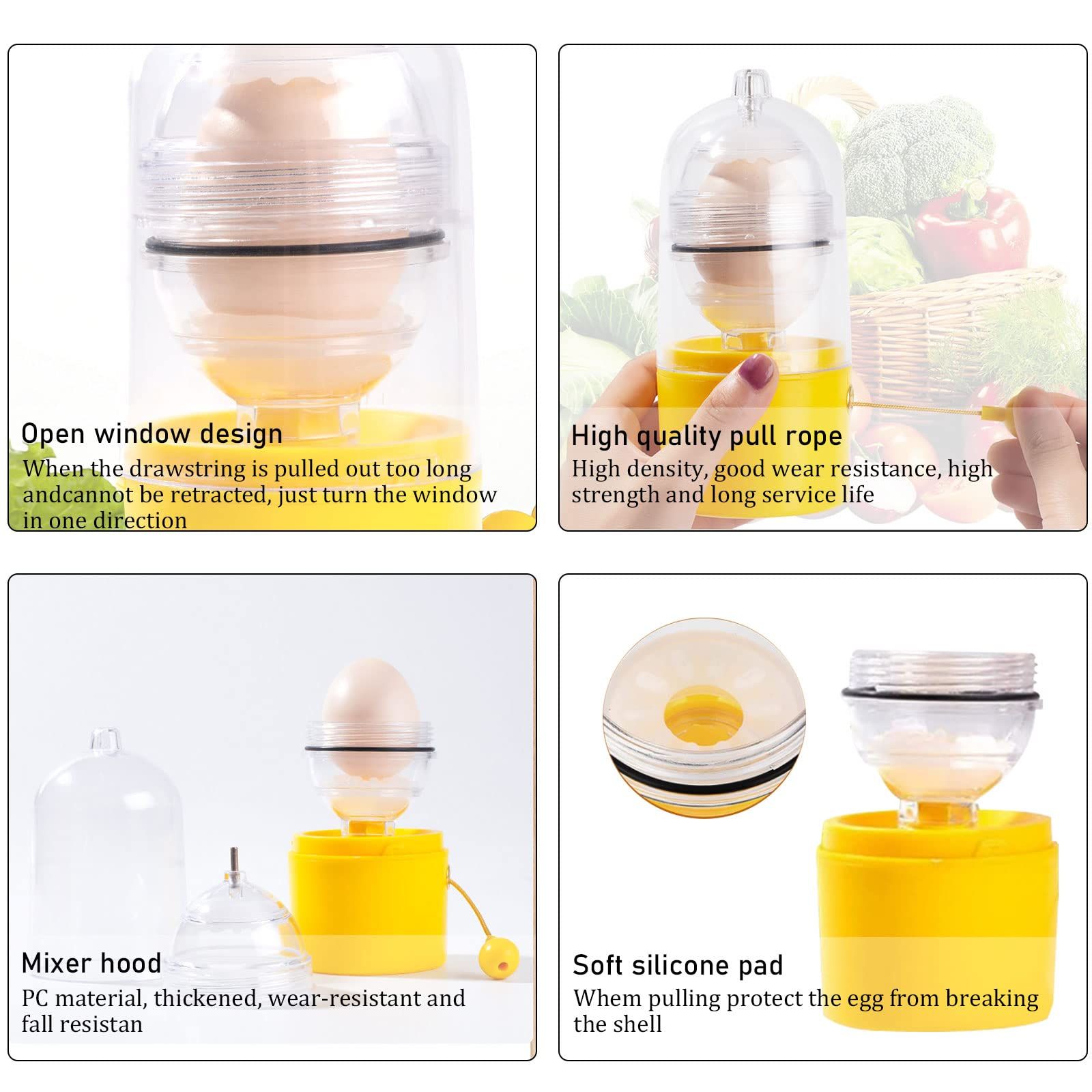 Portable Egg Scrambler Shaker Whisk Hand Powered Golden Egg Maker Eggs Yolk White Mixer Kitchen Gadgets for Mixing the Egg - Image 2