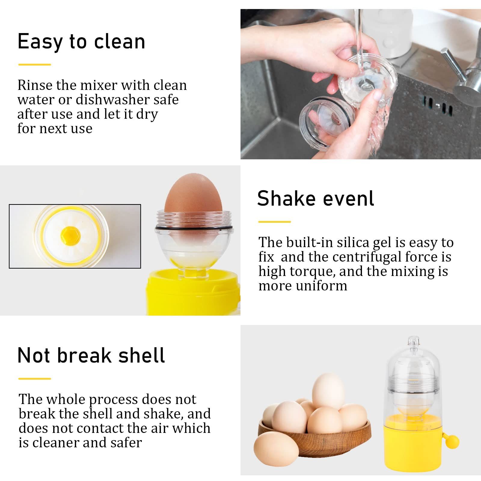 Portable Egg Scrambler Shaker Whisk Hand Powered Golden Egg Maker Eggs Yolk White Mixer Kitchen Gadgets for Mixing the Egg - Image 3