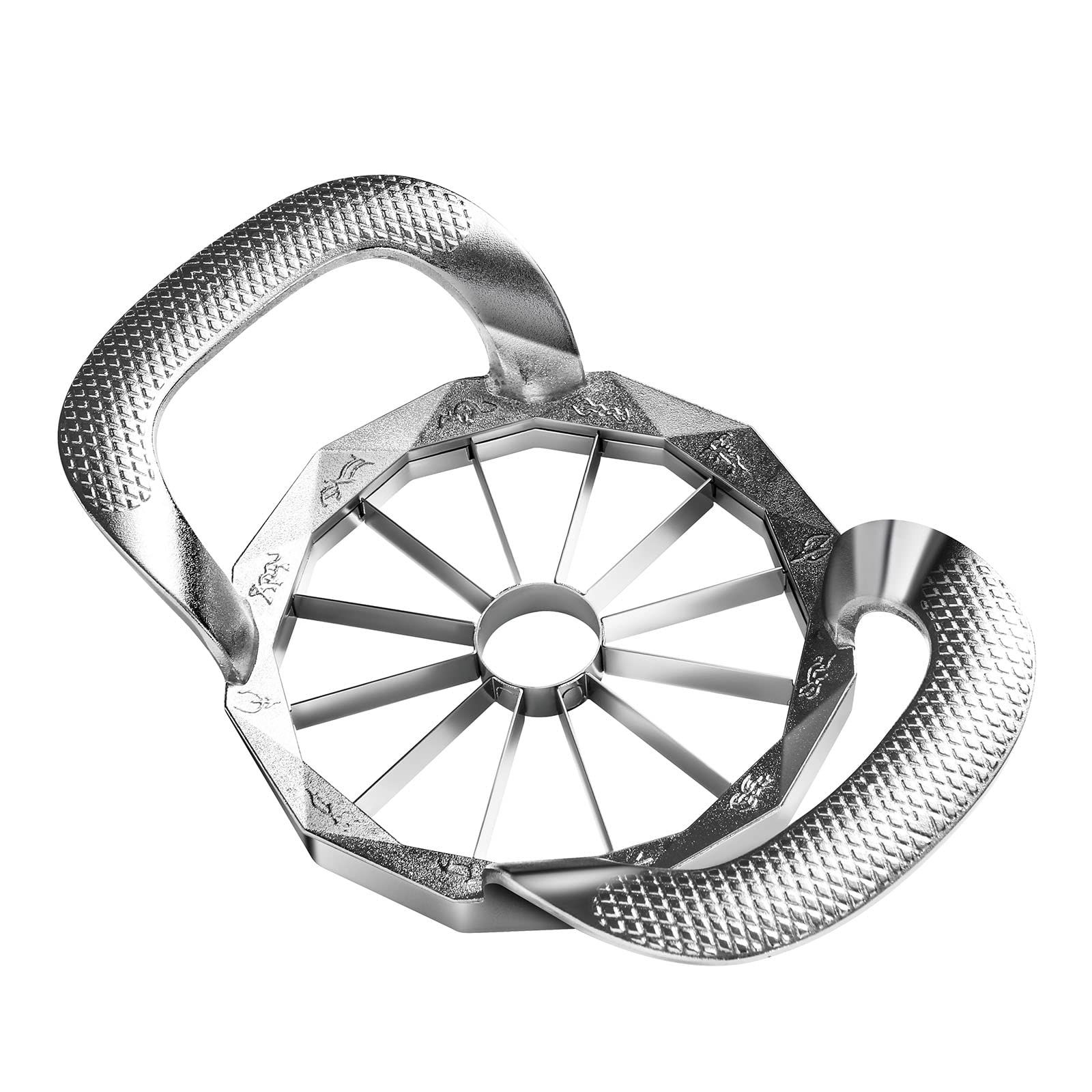 Apple Slicer,12-Slices Stainless Steel Cutter，Heavy Duty Stainless Steel Apple Cutter and Divider， Anti-slip Handle，Gifts for Mom， Easy to Use.（Chrome color） - Image 1