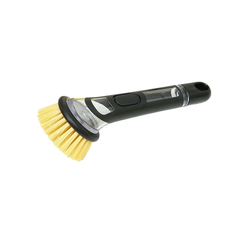 Refillable Soap-Dispensing Dish Brush with Replacement Head,  for Pot Pan Sink Cleaning Dish Scrubber Brush (Yellow) - Image 1