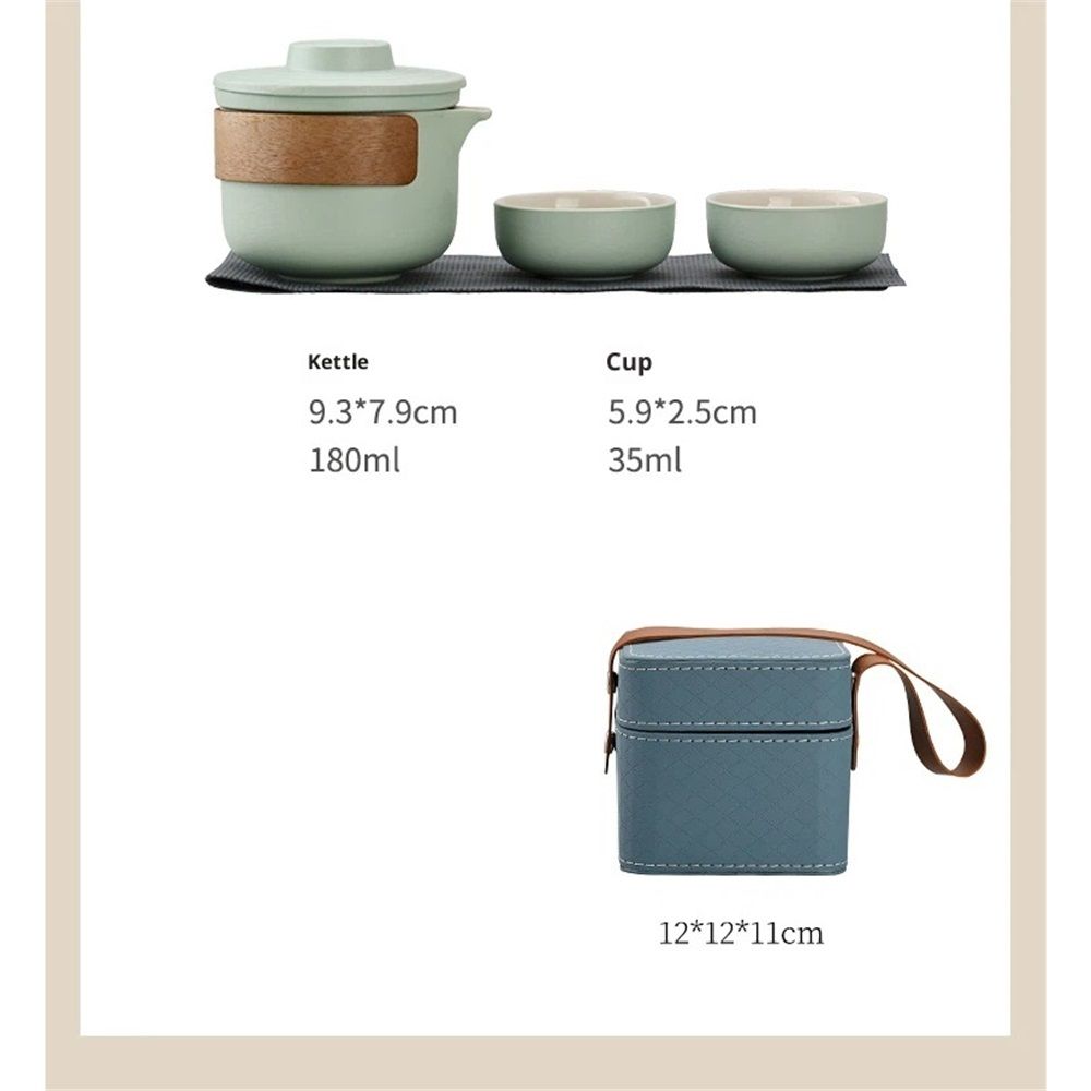 Mini Travel Ceramic Tea Pot Set Kung Fu Teapot, 1 Pot 2 Cups Porcelain Teacup with Tea Infuser Portable Bag for Outdoor Picnic Hotel - Image 5
