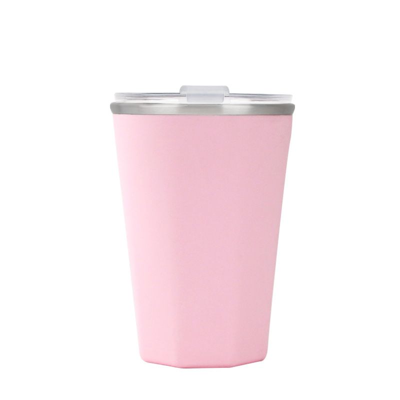 330ml Ice Cup Tumbler with Lid Double Wall Vacuum Insulated Travel Coffee Mug Stainless Steel Thermal Cup Powder Coated Sturdy Coffee Tumbler Bulk for Hot and Cold Beverage (Pink,1) - Image 1