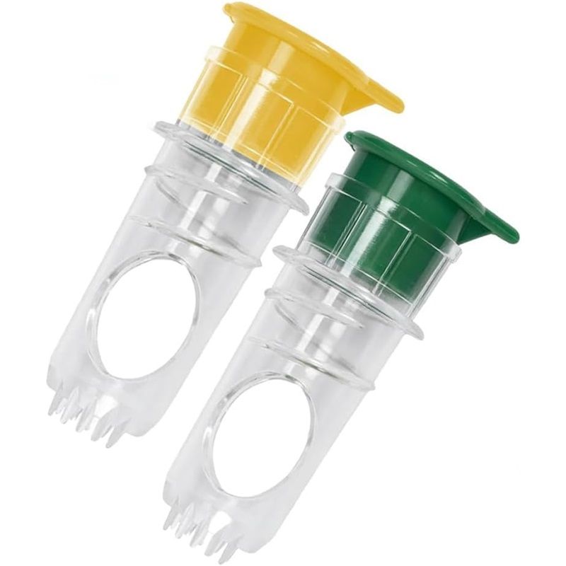 2PCS Lemon Mini Squeezer, New Screw Top Lemon Squeezer, Manual Juice Extractor With Lid, Orange Citrus Press for Cocktails, Drinks (Yellow+Green) - Image 1