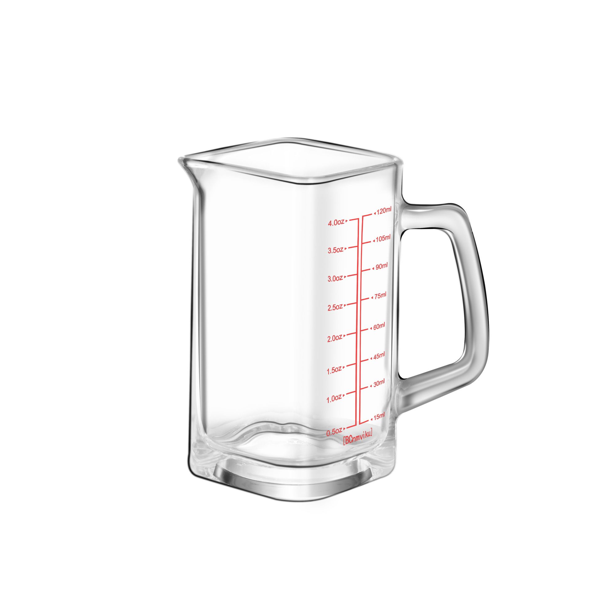 Shot Glass Measuring Cup, 4 OZ Espresso Measuring Glass with Handle and V-Shaped Spout, Small Measuring Cup with Thick Bottom for Baking Cocktail and Coffee - Image 1