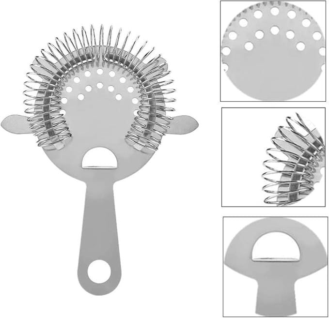 1 Pack of Cocktail Strainer Stainless Steel Bar Cocktail Strainer Filtering Tool for Bar Restaurant Home - Image 2