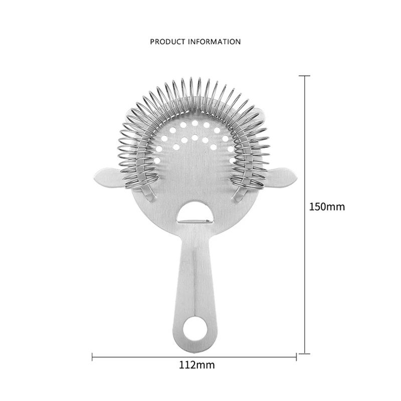 1 Pack of Cocktail Strainer Stainless Steel Bar Cocktail Strainer Filtering Tool for Bar Restaurant Home - Image 5