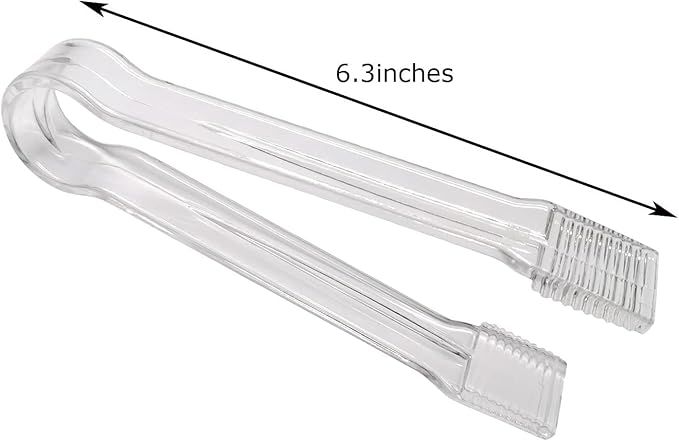 10 Pcs Plastic Buffet Serving Tongs, Clear Kitchen Tongs Mini Serving Utensil Tongs for Food Ice Salad Buffet Barbecue Cookies, 6.3 Inches - Image 5