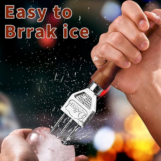 Ice Pick Stainless Steel with Safety Wooden Handle for Kitchen Tool, Bartender, Restaurant, Picnics, Camping, Japanese Style Ice Crushers for Home Use, Ideal for Bars and Families, 7.1 Inch - Image 3
